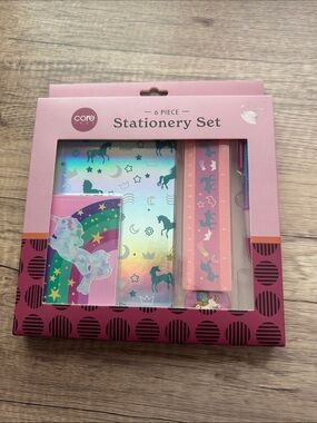 Pink Unicorn 6-Piece Stationery Set